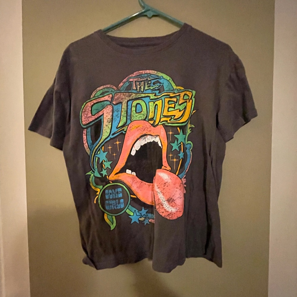The Rolling Stones Gray Tee with Vibrant Design